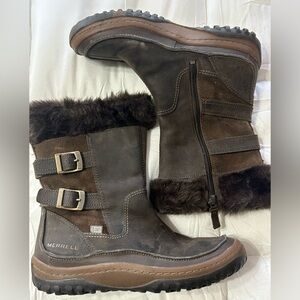 Merrell Decora Chant Leather Waterproof Boots Mocha 9